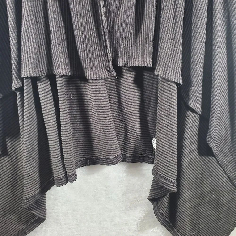 L Bryn Walker Knit Striped Shawl Collar Waterfall Cardigan Longline Lagenlook - Picture 10 of 13